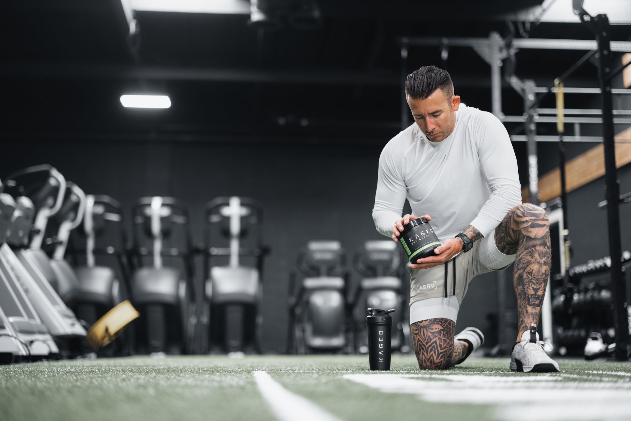 Male Kaged athlete in a gym