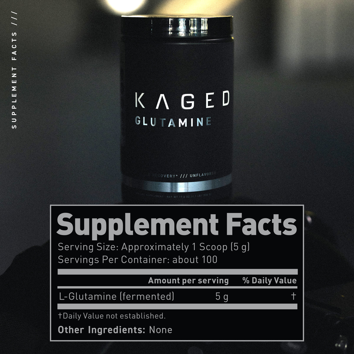 Kaged | Glutamine Powder - 100% Vegan + Fermented Recovery